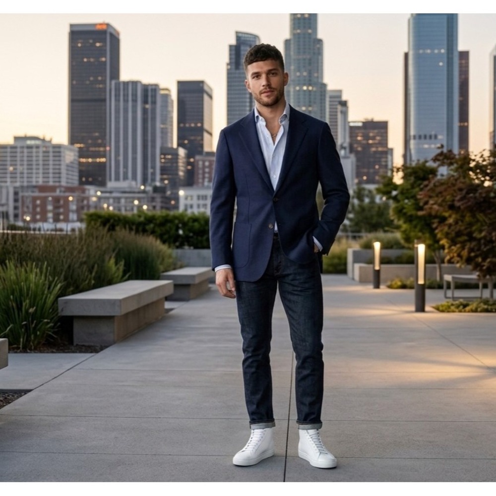 SUITSUPPLY Havana Navy Wool Blazer 56 / US 46 Vitale Barberis Canonico Italy